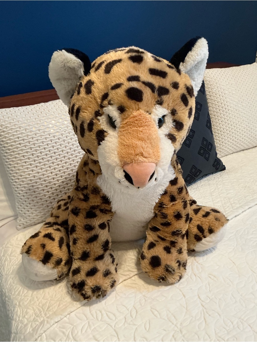 Large lovable stuffed leopard